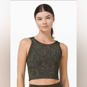 Lululemon Power Pivot Tank *Tough Heathered PU Bronze Green Dark Olive